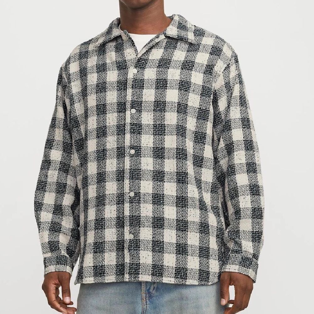 Jack&Jones Jorderek Houmd Tapestry WIDE FIT SHIRT Moonbeam L‎ NWT in packaging